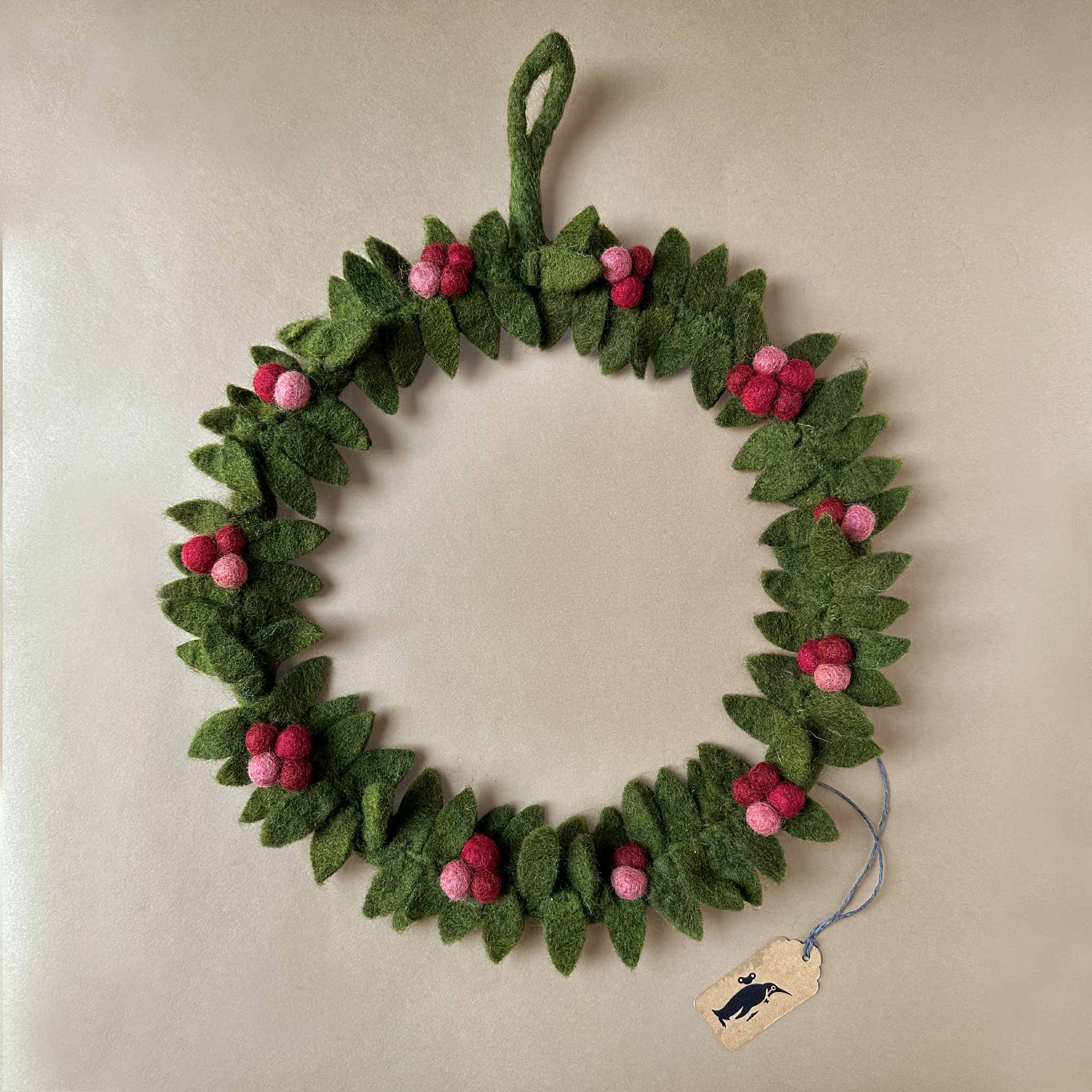 Felt Leaf Wreath | Berries - Large