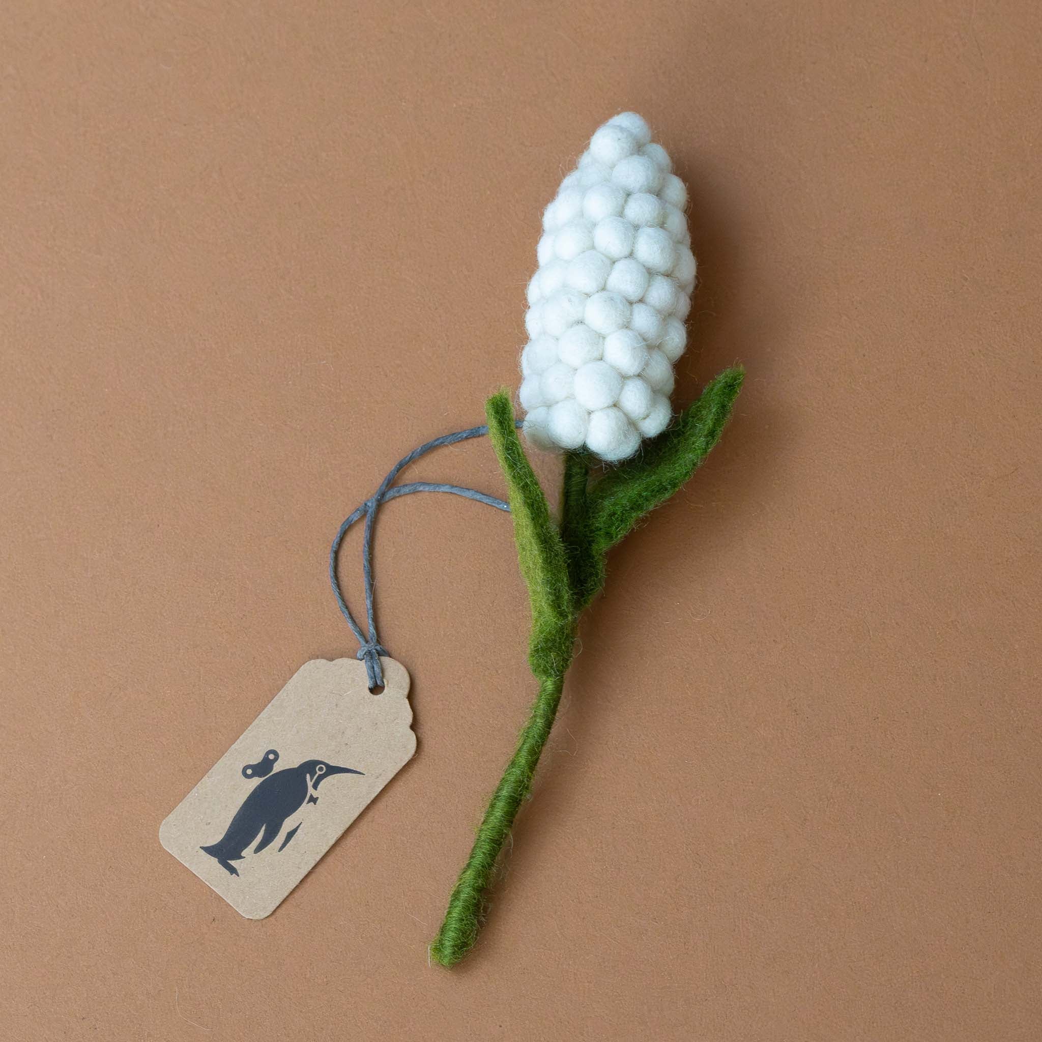 Felt Pearl Hyacinth Stem | White - Short