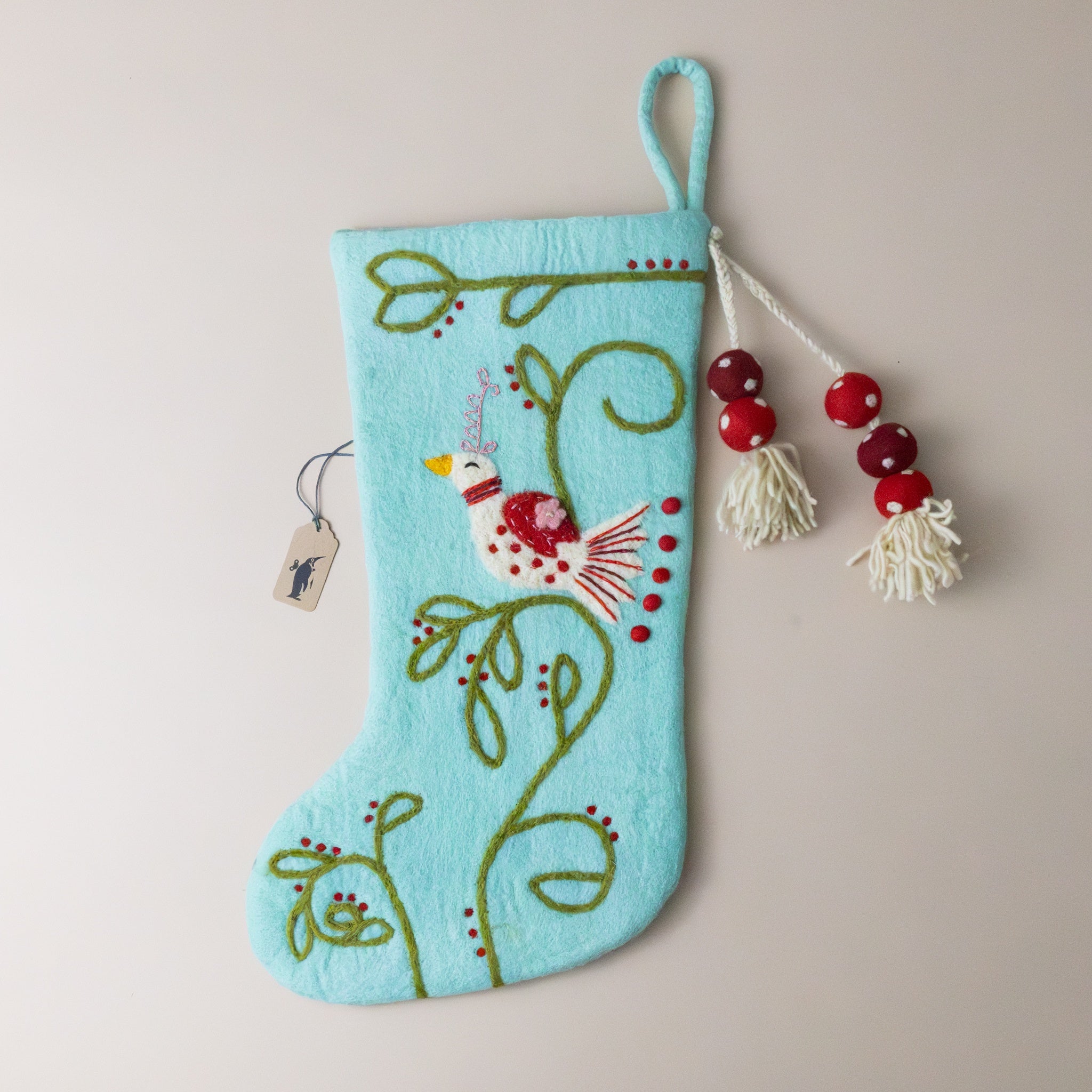 Felted Birdsong Stocking | Frost