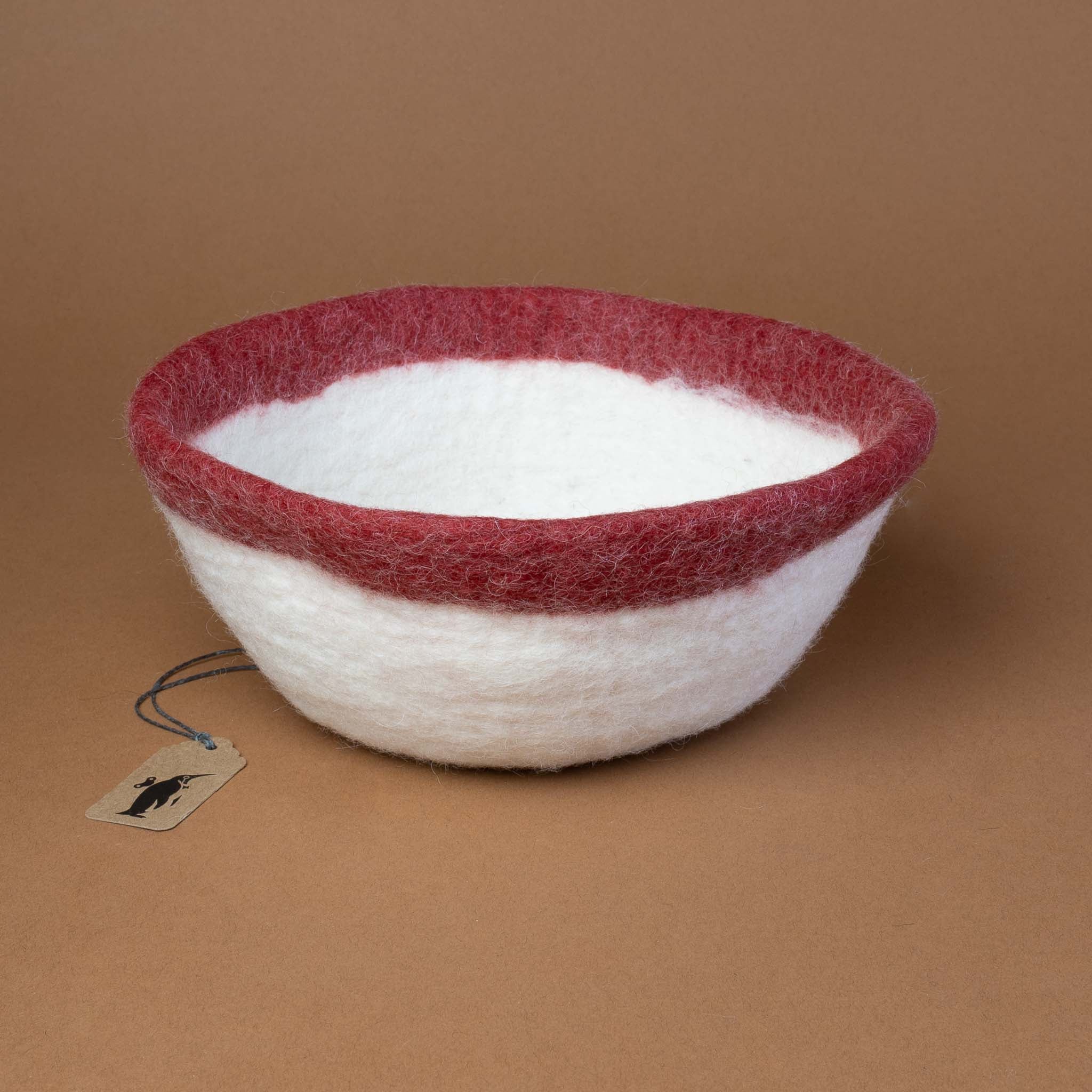 Felted Bowl | Cranberry Stripe