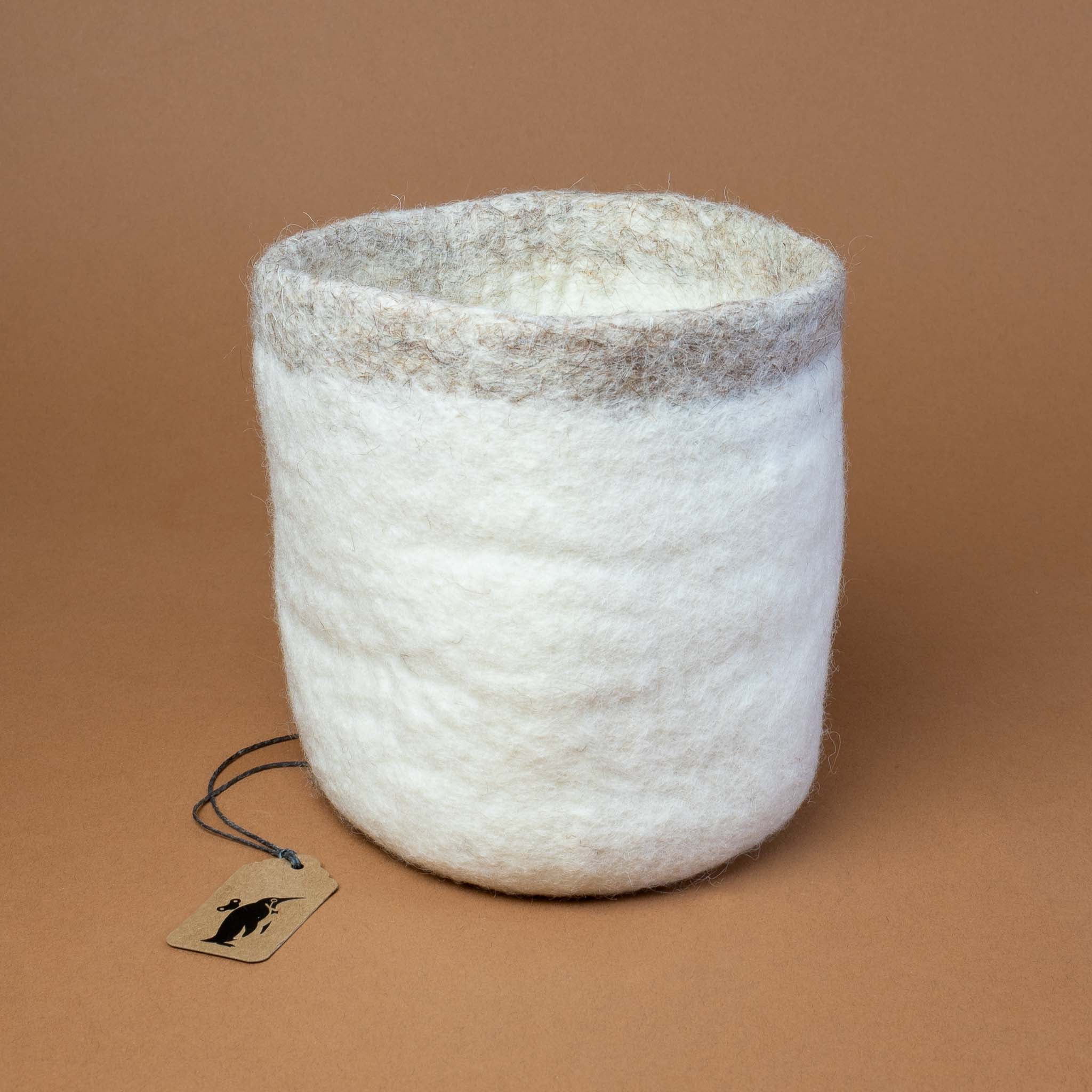 Felted Bucket | Taupe Stripe