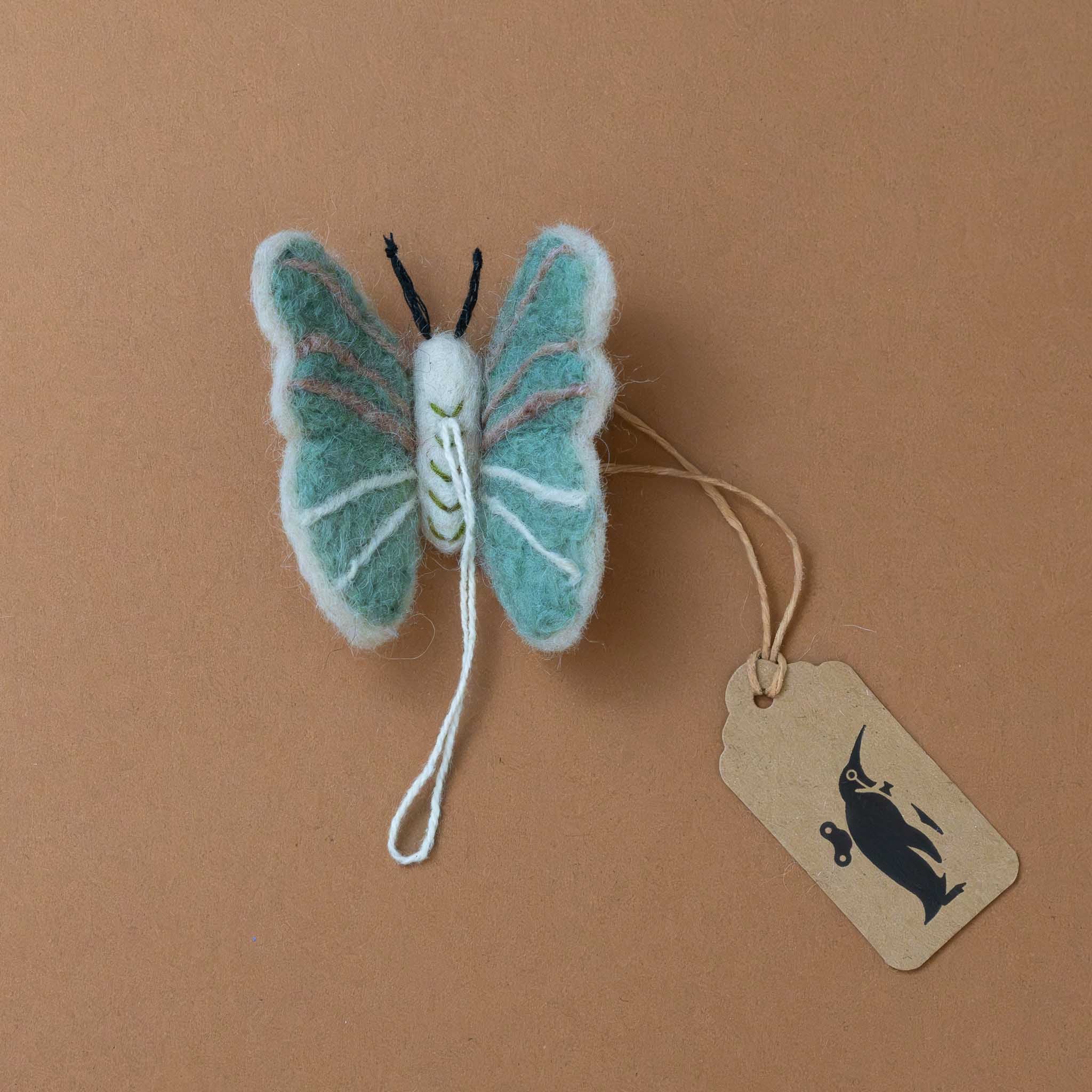 Felted Butterfly Ornament | Sage