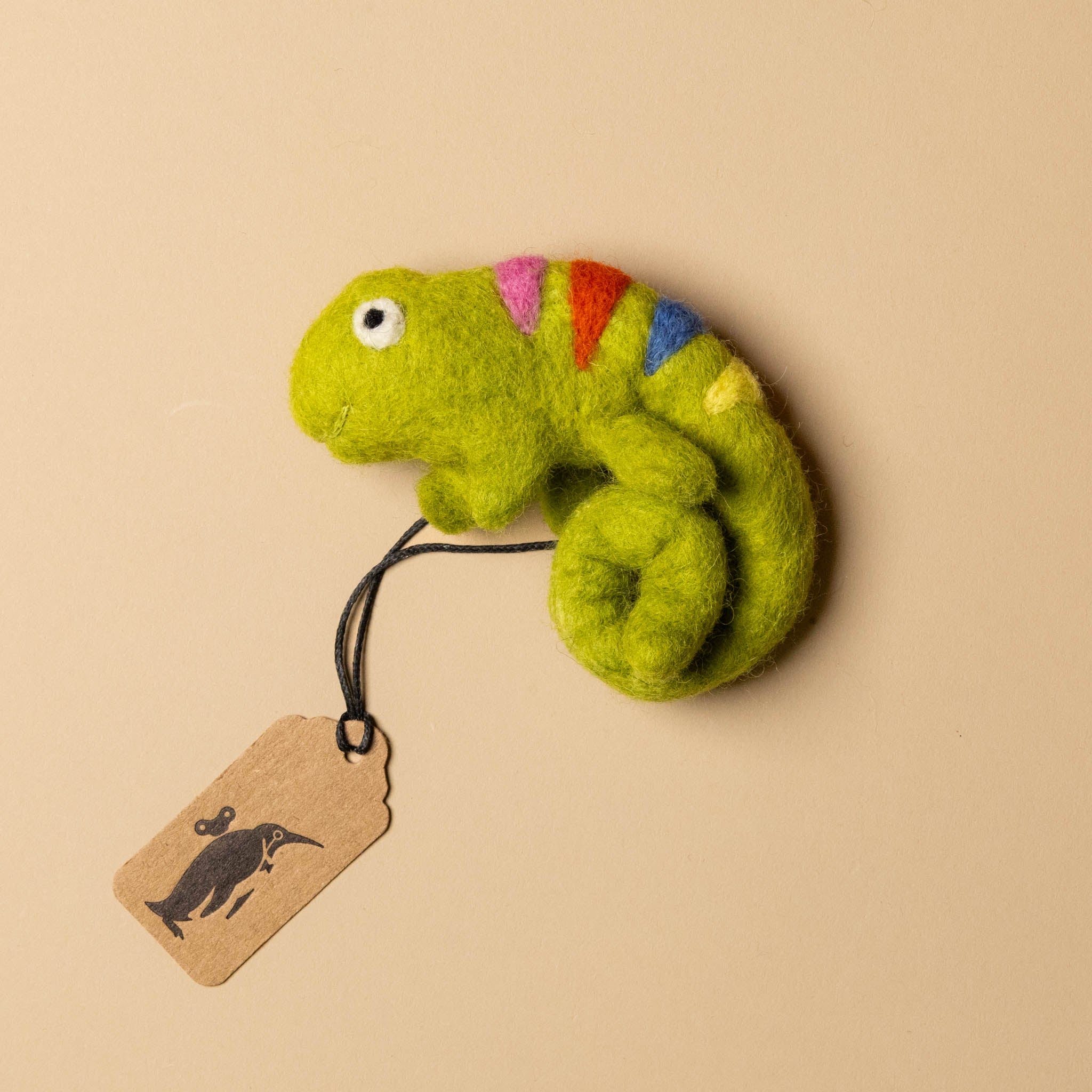 Felted Chameleon Finger Puppet