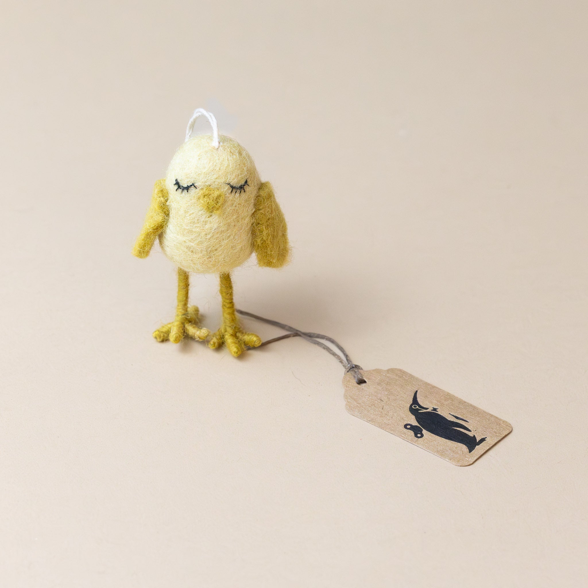 Felted Dreamy Chicken Ornament | Yellow