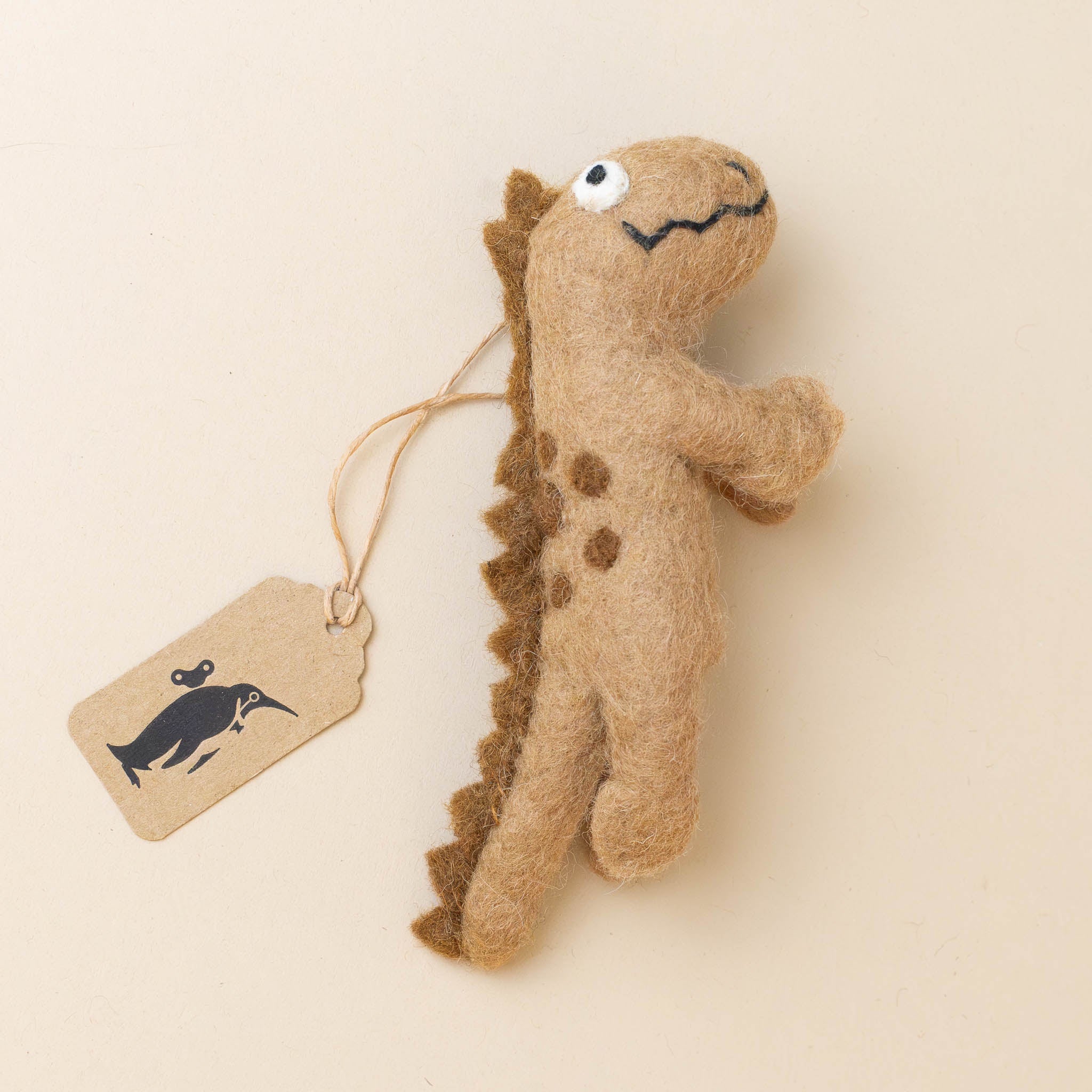 Felted Finger Puppet | Brown Dino