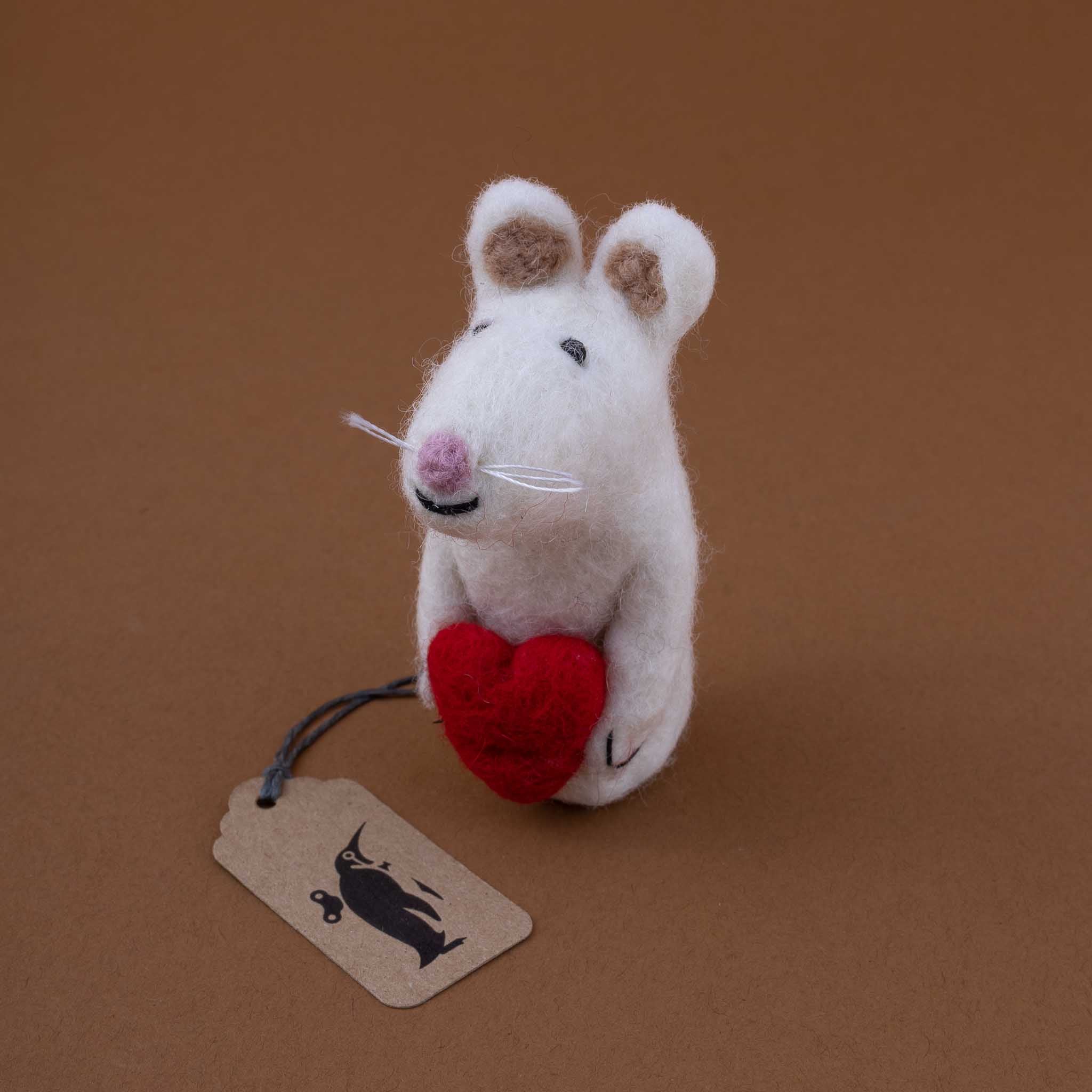 Felted Finger Puppet | White Mouse
