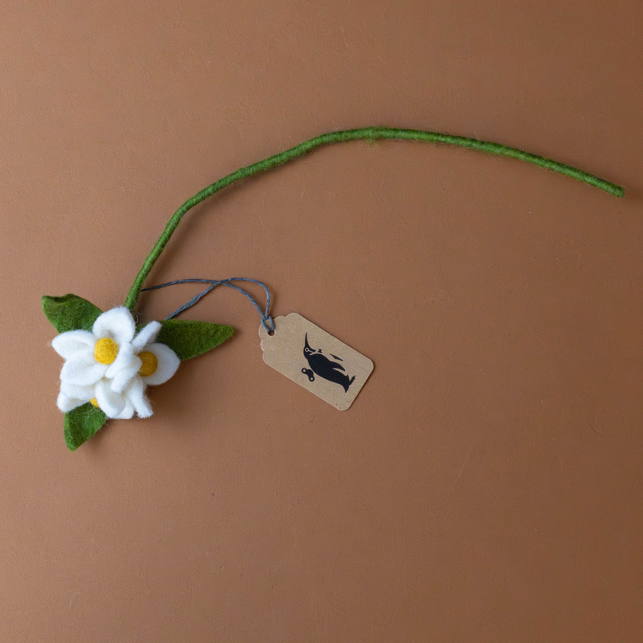 Felted Flower Stem | White
