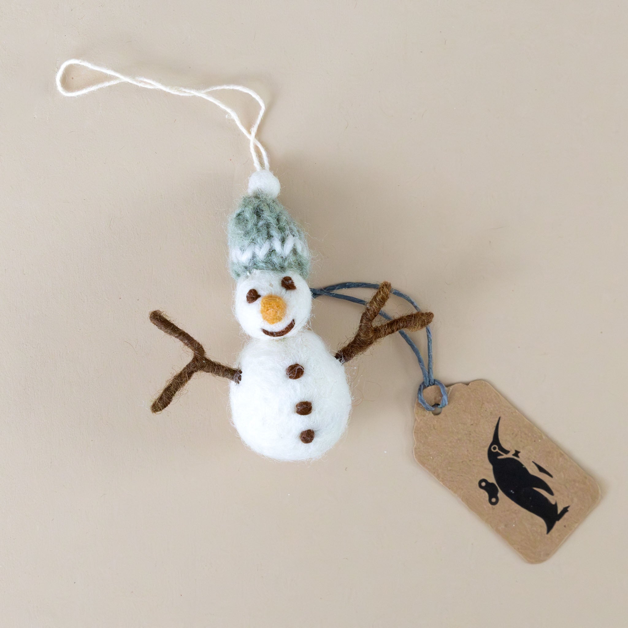 Felted Snowman Ornament | Sage Knit Hat