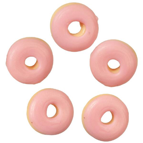 5 Dollhouse Miniature Pink Donuts