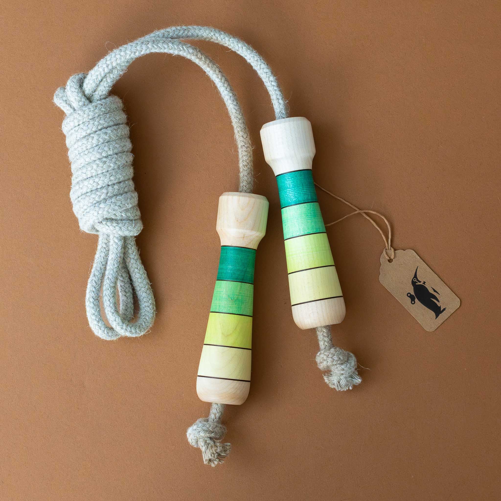 Flamenco Jump Rope With Wooden Handles | Green Ombre