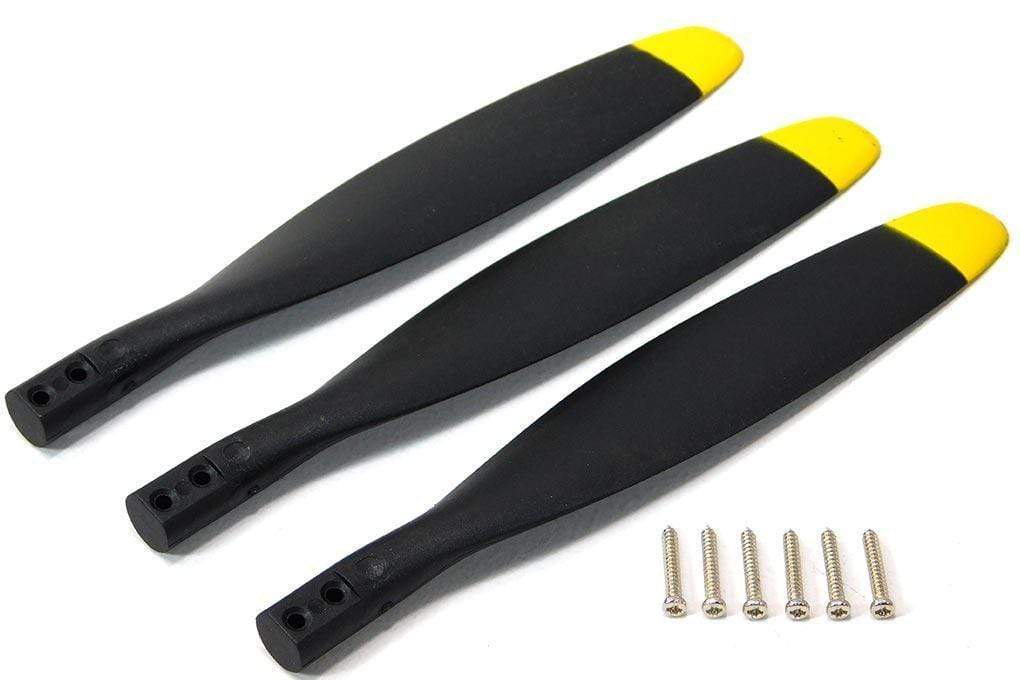 FlightLine 12x7 3-Blade Electric Propeller (Reverse) - Yellow Tip