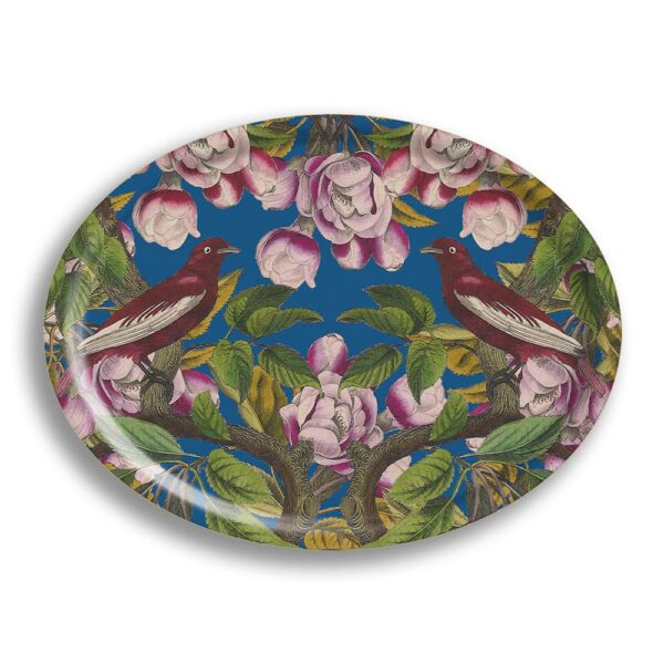 Ruby Birds Oval Tray