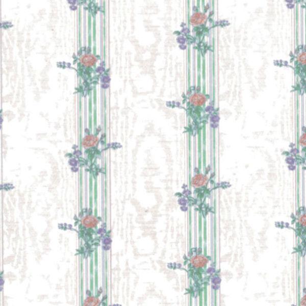 Striped Floral Dollhouse Wallpaper
