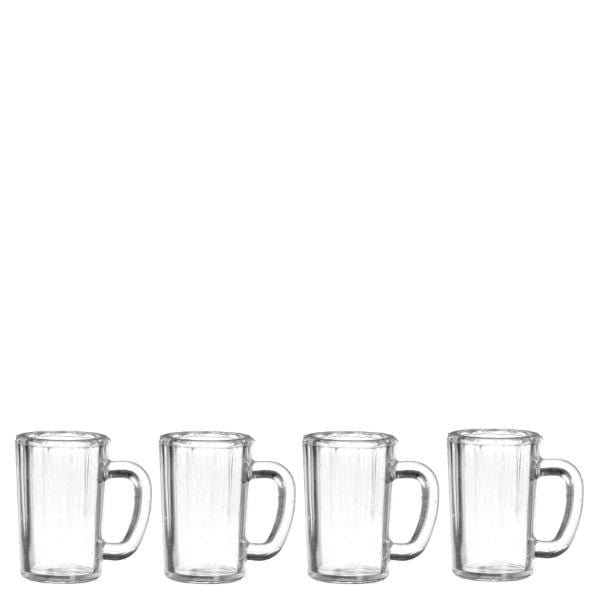 4 Dollhouse Miniature Beer Mugs