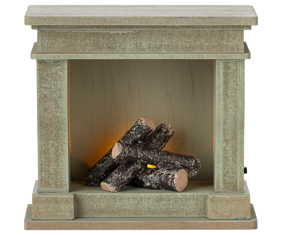 *NEW* Fireplace, Miniature - Dusty green