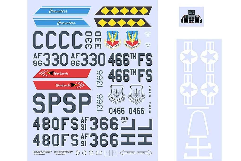 Freewing 70mm EDF F-16 Decal Sheet