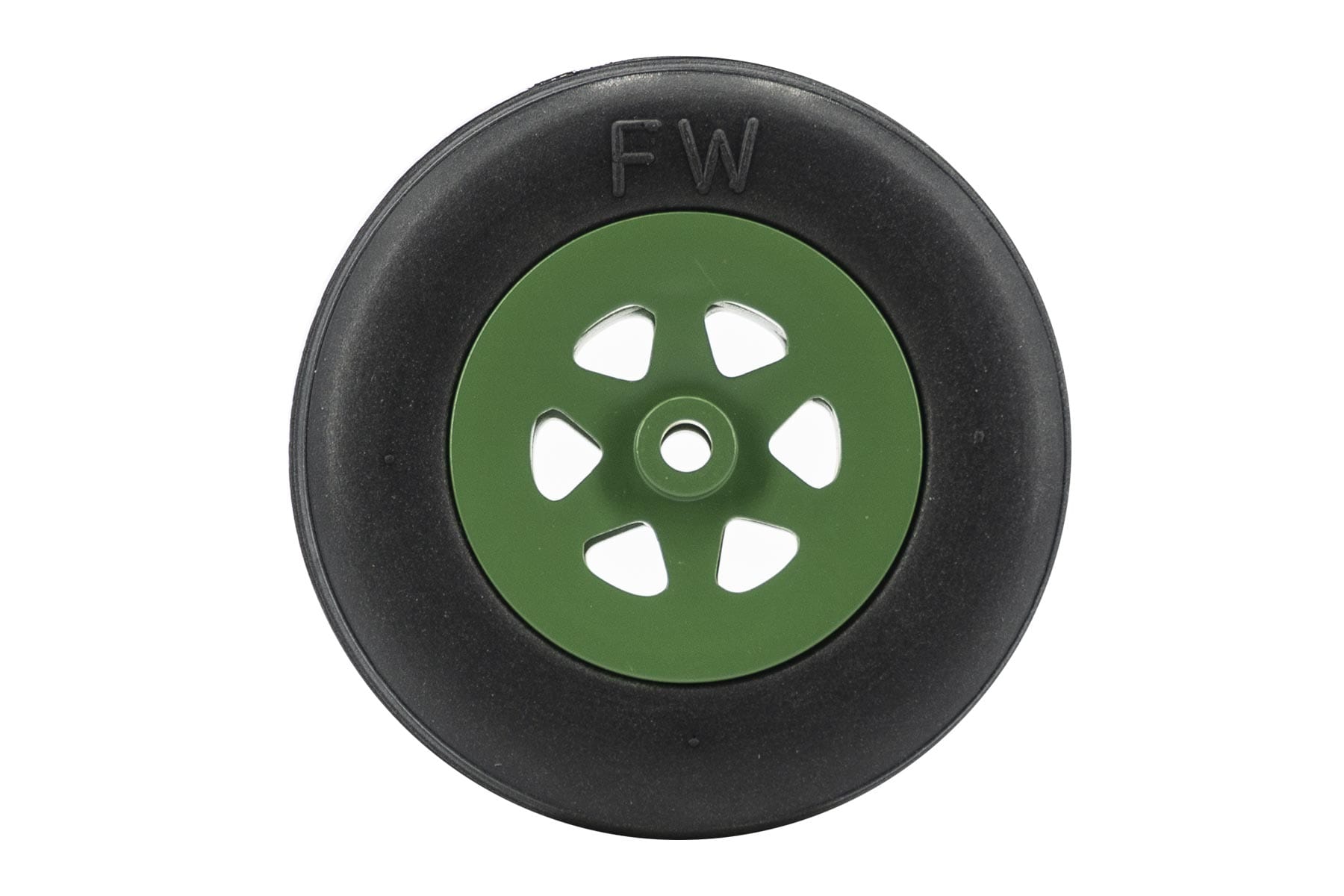 Freewing 65mm (2.55") x 16mm EVA Treaded Wheel for 4.2mm Axle - Green