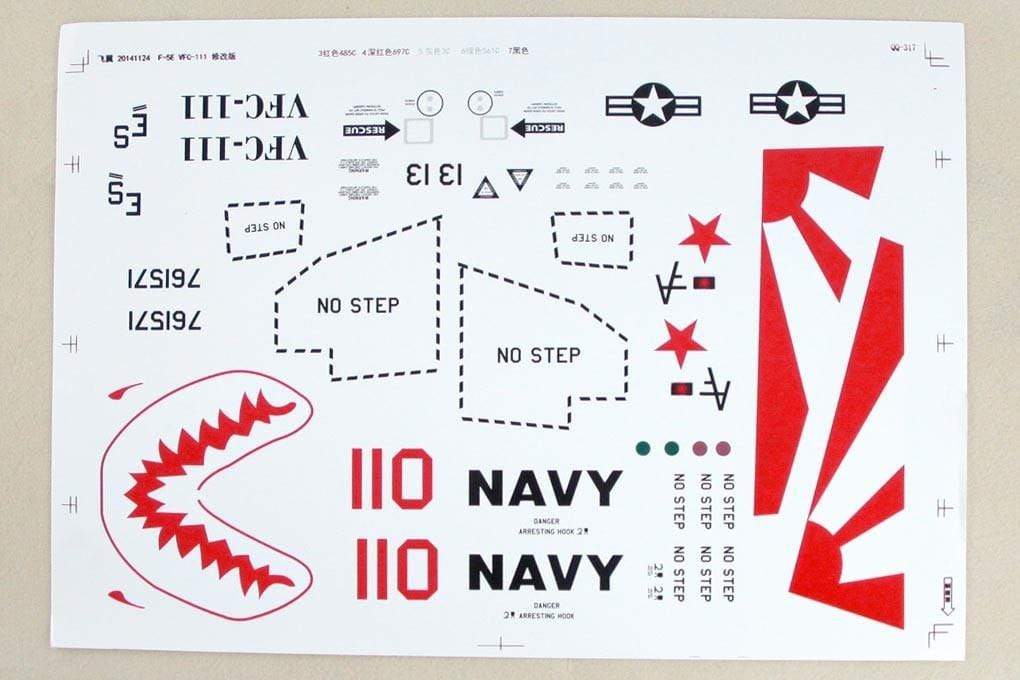Freewing 80mm F-5E Decal Sheet