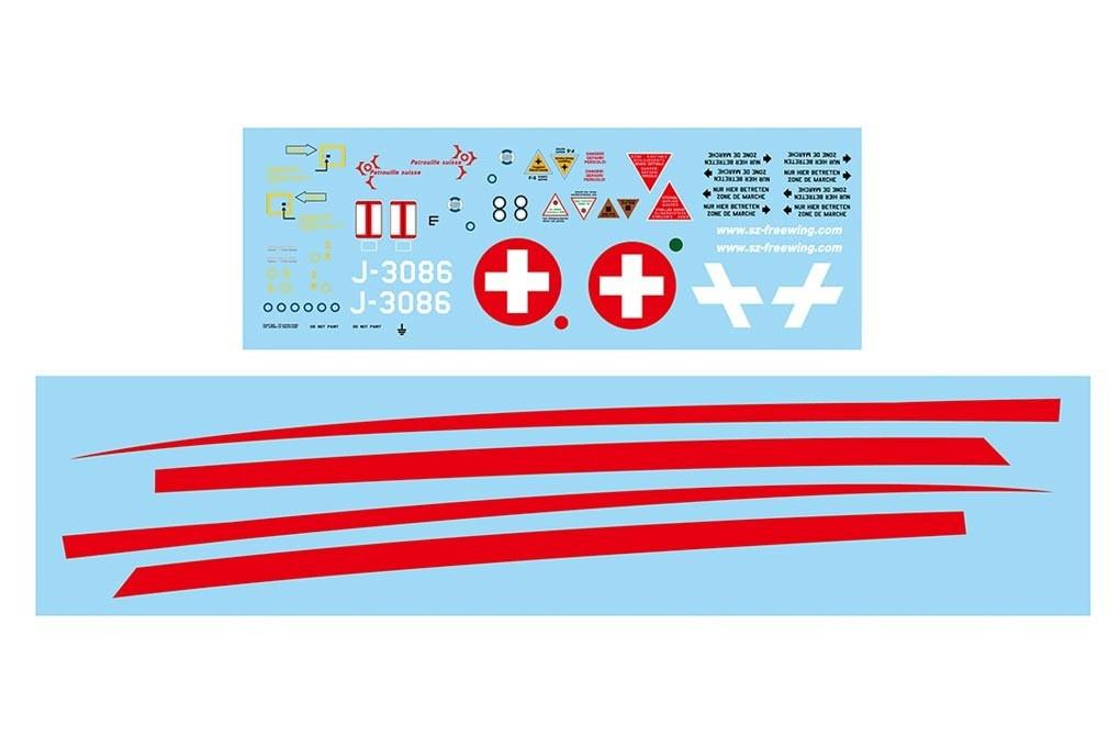 Freewing 80mm F-5E Decal Sheet - Swiss
