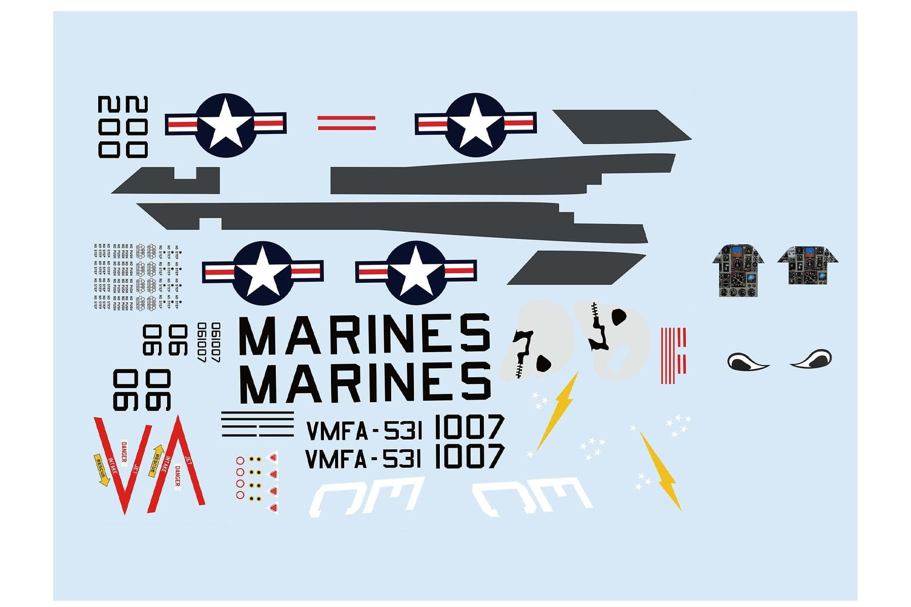 Freewing 90mm EDF F-4 Phantom II Decal Sheet - Ghost Grey