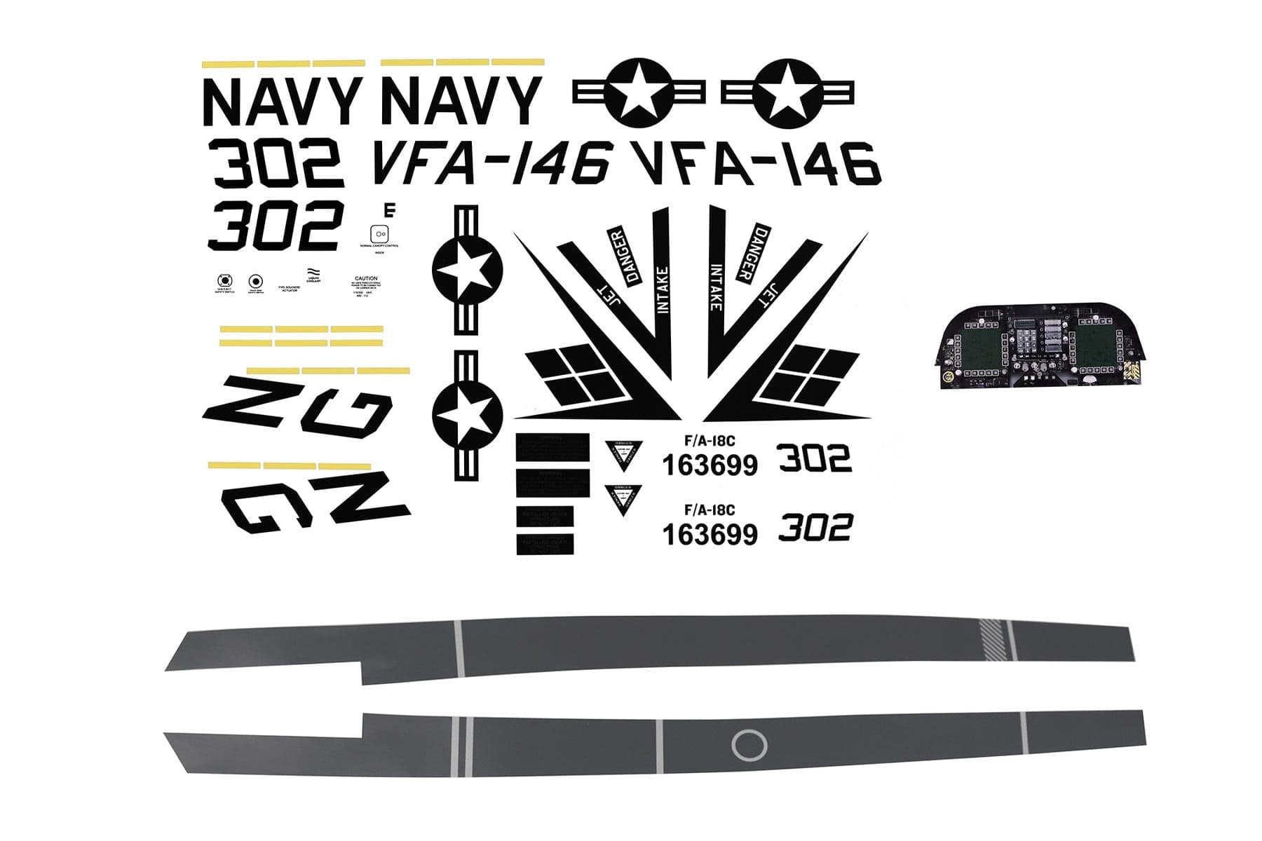 Freewing 90mm EDF F/A-18C Hornet Decal Sheet - Base Gray