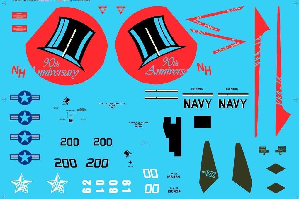 Freewing 64mm F/A-18 "Tophatters" Decal Sheet