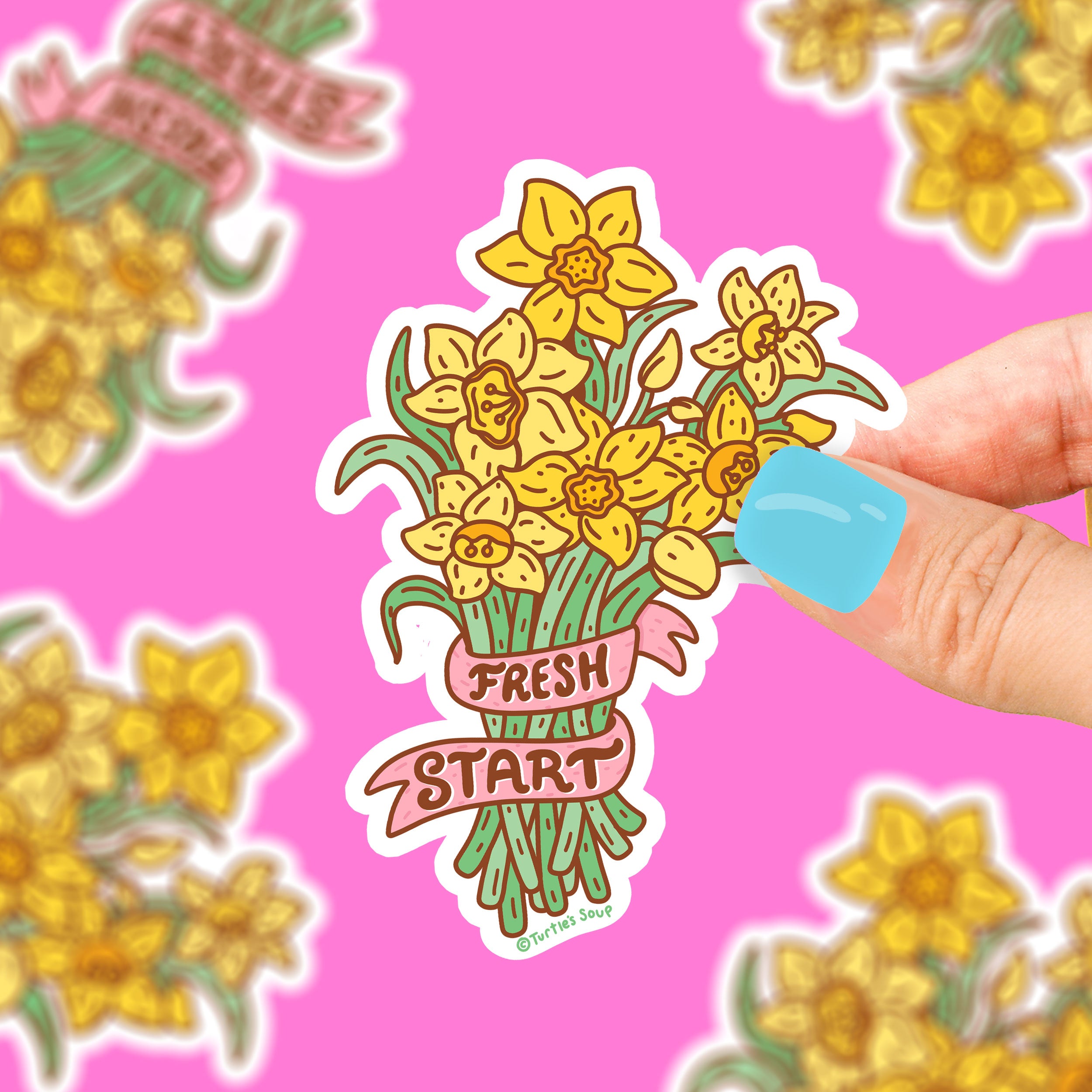 Daffodils Fresh Start Flower Bouquet Vinyl Sticker