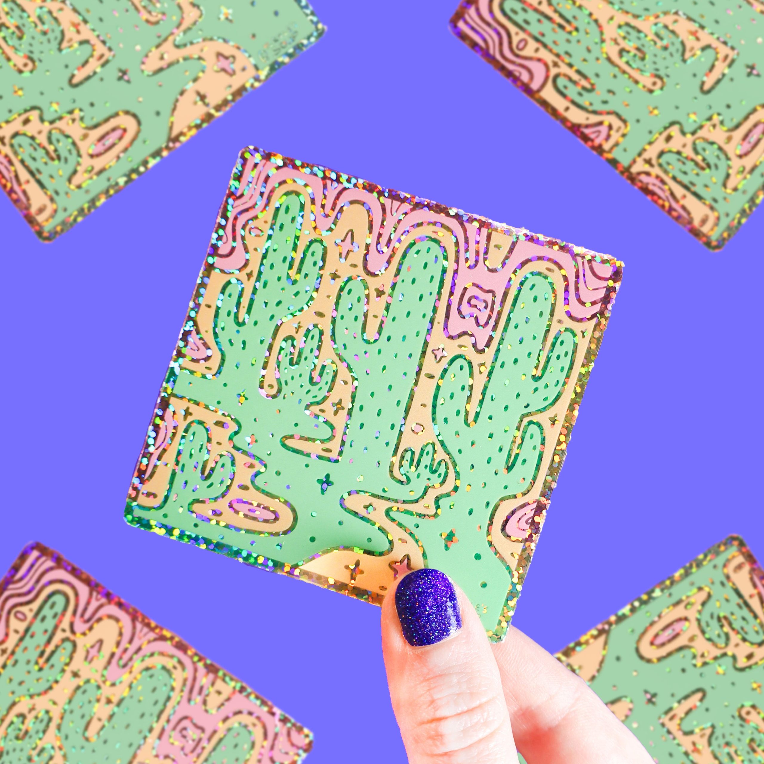 Desert Drip Glitter Vinyl Sticker