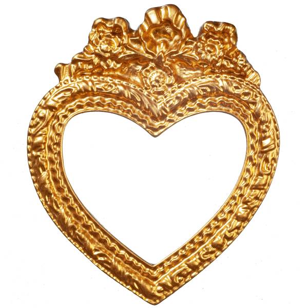 Gold Dollhouse Miniature Heart-Shaped Mirror