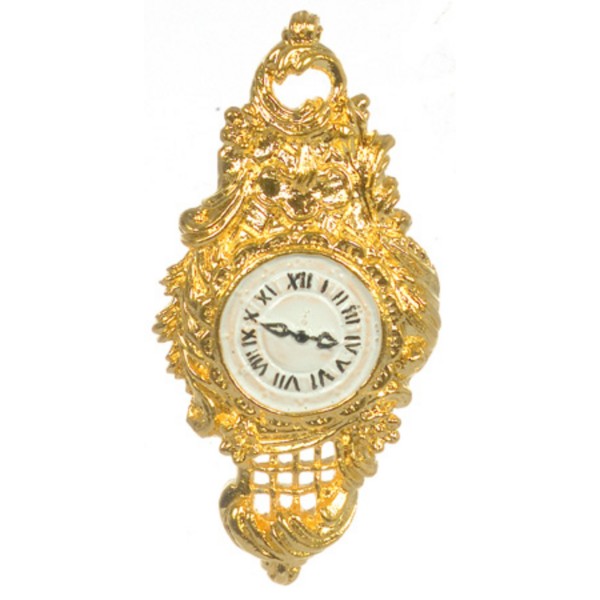 Gold-Plated Dollhouse Miniature Wall Clock