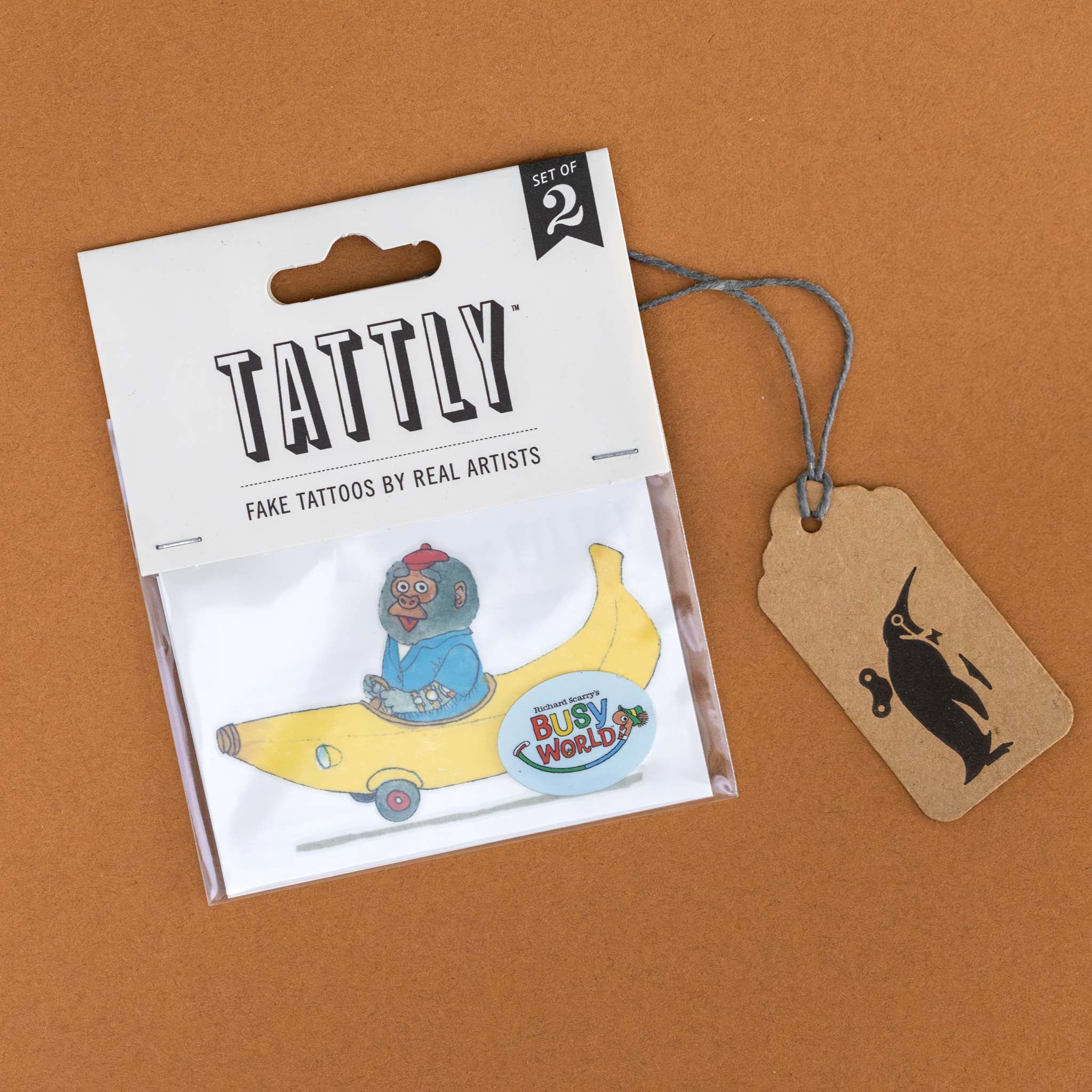 Gorilla & Banana Car Temporary Tattoo Pair