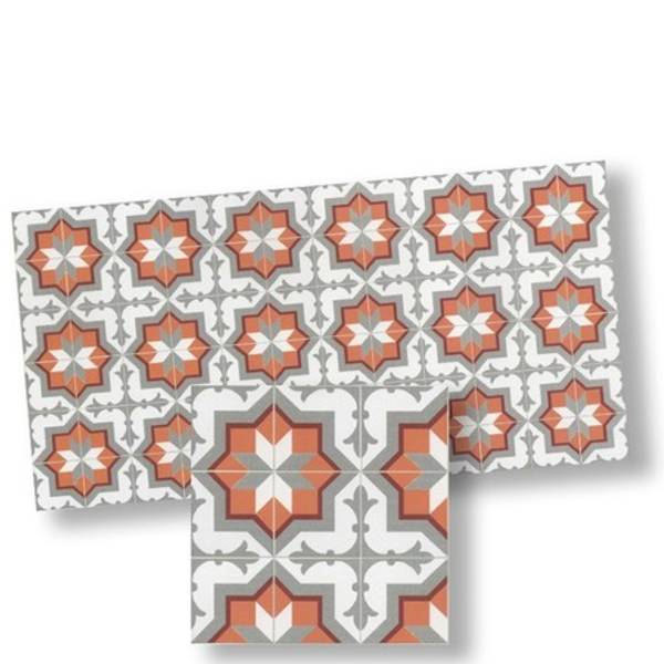 Gray & Terra Cotta Mosaic Dollhouse Floor Tile