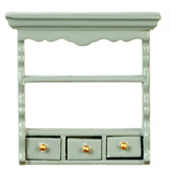 Gray Dollhouse Miniature Kitchen Shelf