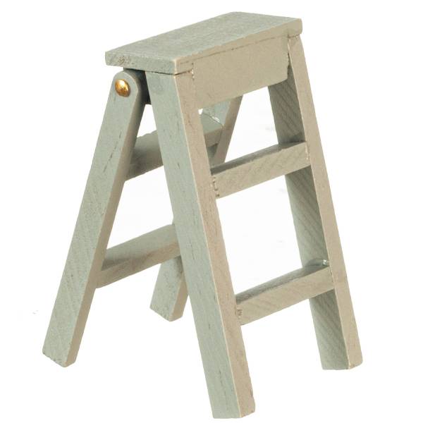 Gray Dollhouse Miniature Step Ladder