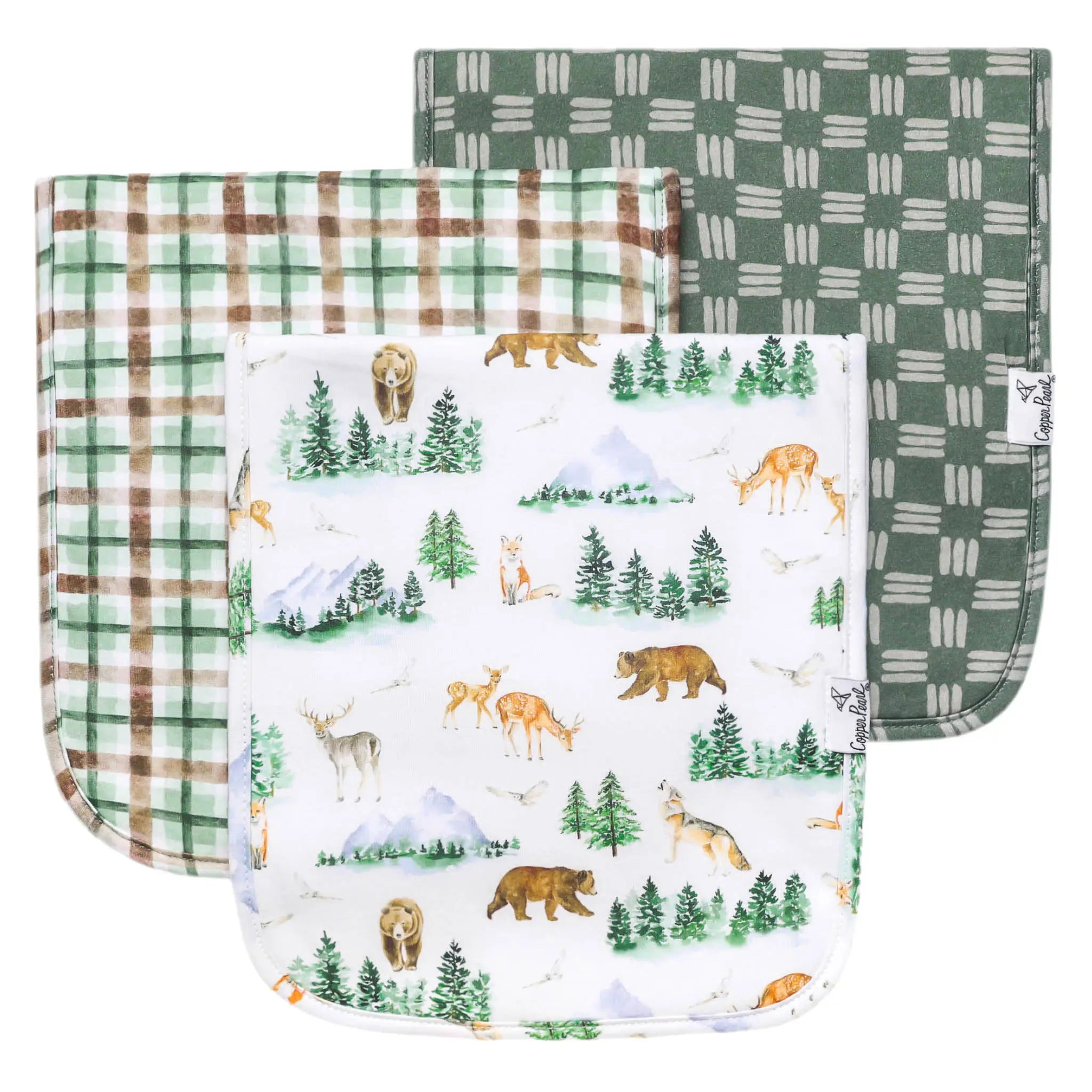 Copper Pearl Grayson Premium Burp Cloths 3 Pack
