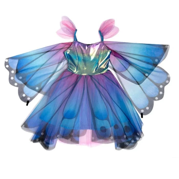 Butterfly Twirl Dress & Wings - Blue/Purple (Size 5-6 yrs)