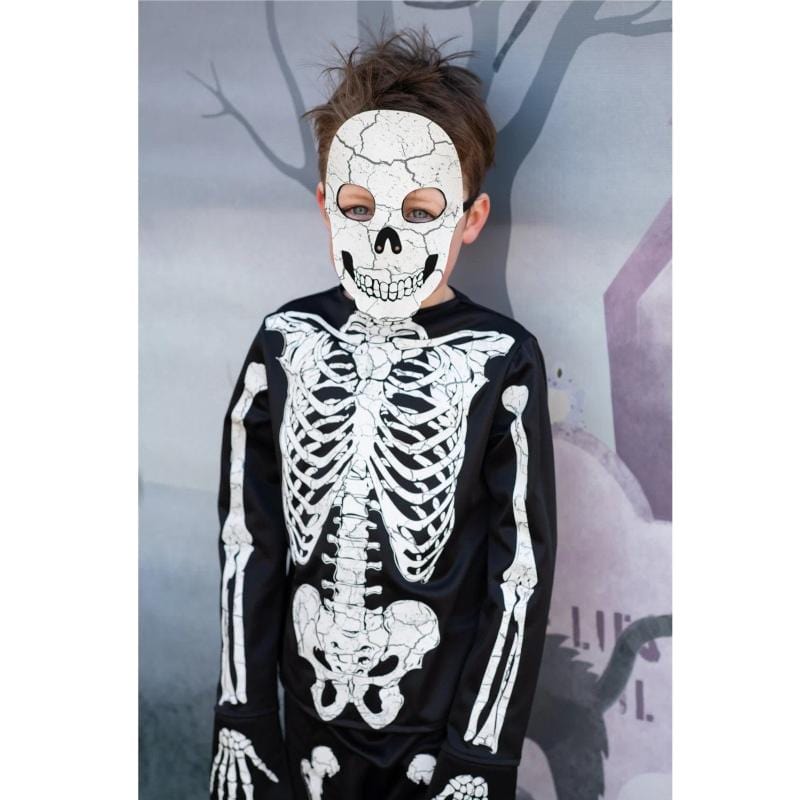 Glow in the Dark Skeleton Shirt, Pants & Mask (Size 5-6 yrs)