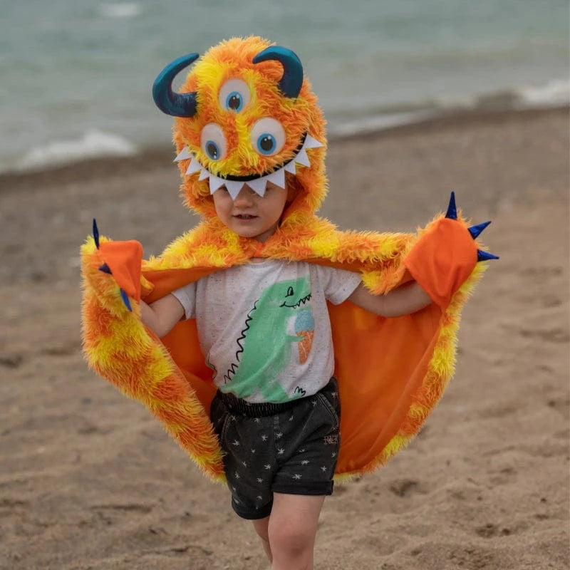 Giggle the Monster Cape - Orange/Yellow (Size 4-6 yrs)