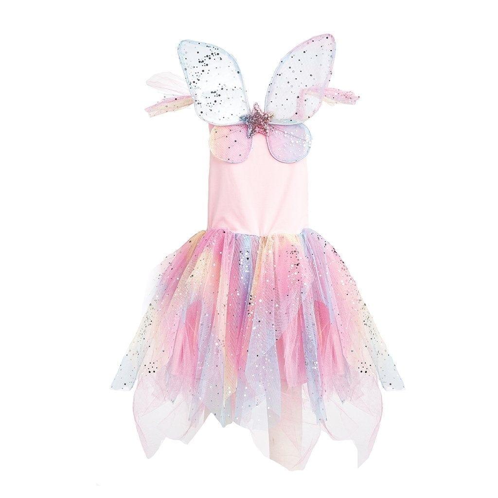 Rainbow Fairy Dress & Wings (Size 5-6 yrs)