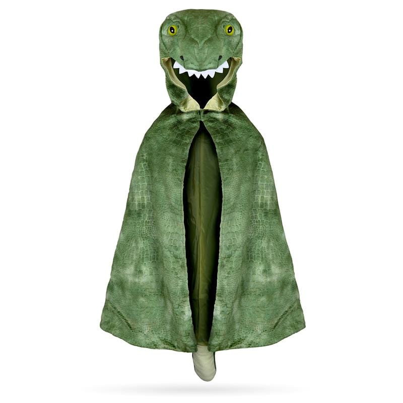 T Rex Hooded Cape - Green (Size 4-5 yrs)