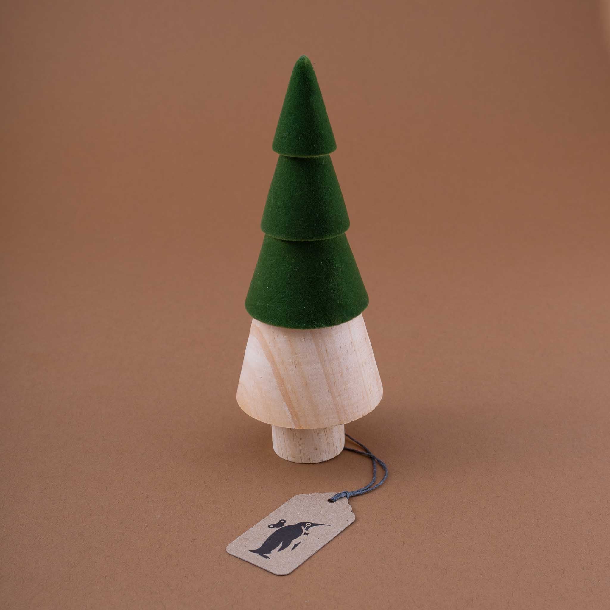 Green Top Wooden Tiered Tree | Small