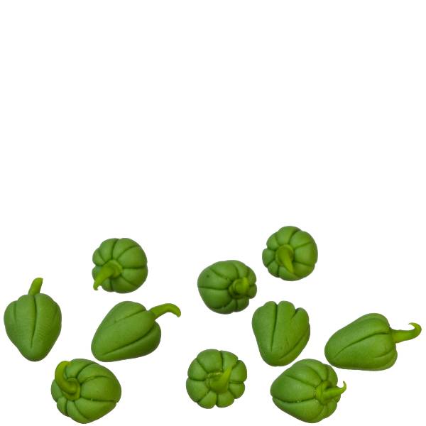 Green Dollhouse Miniature Sweet Peppers