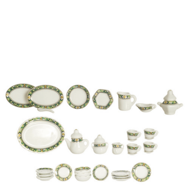 35-Piece Dollhouse Miniature Tea Set