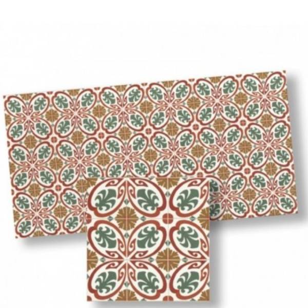 Green, Red & Yellow Dollhouse Floor Tile