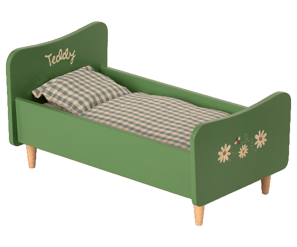 Maileg Green Dad Teddy Bed, Teddy Family