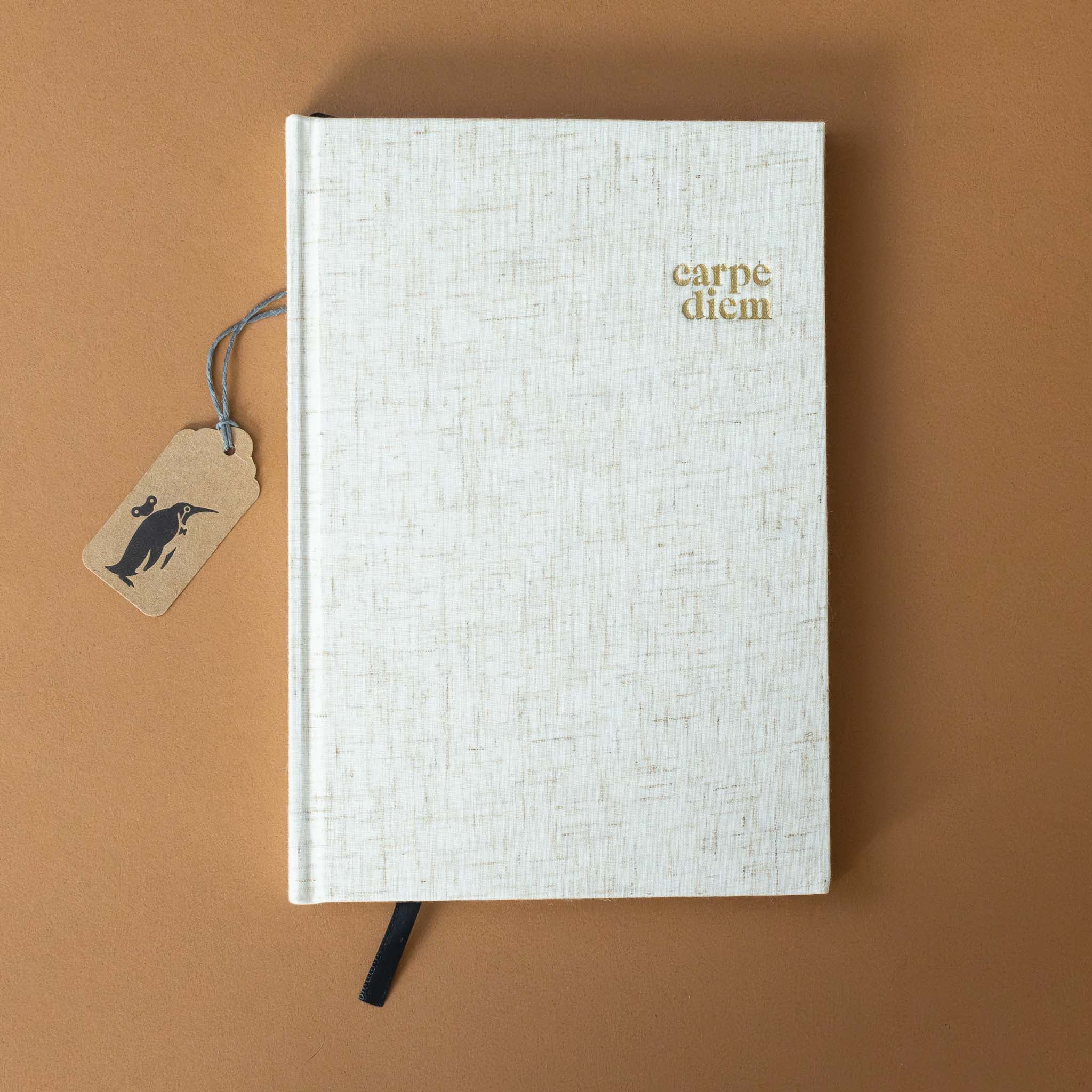 Grey Linen Notebook | Carpe Diem
