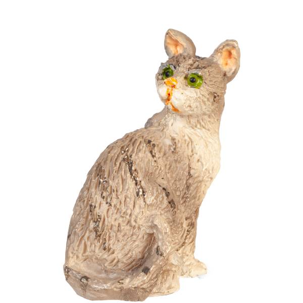 Dollhouse Miniature Grey Looking Cat
