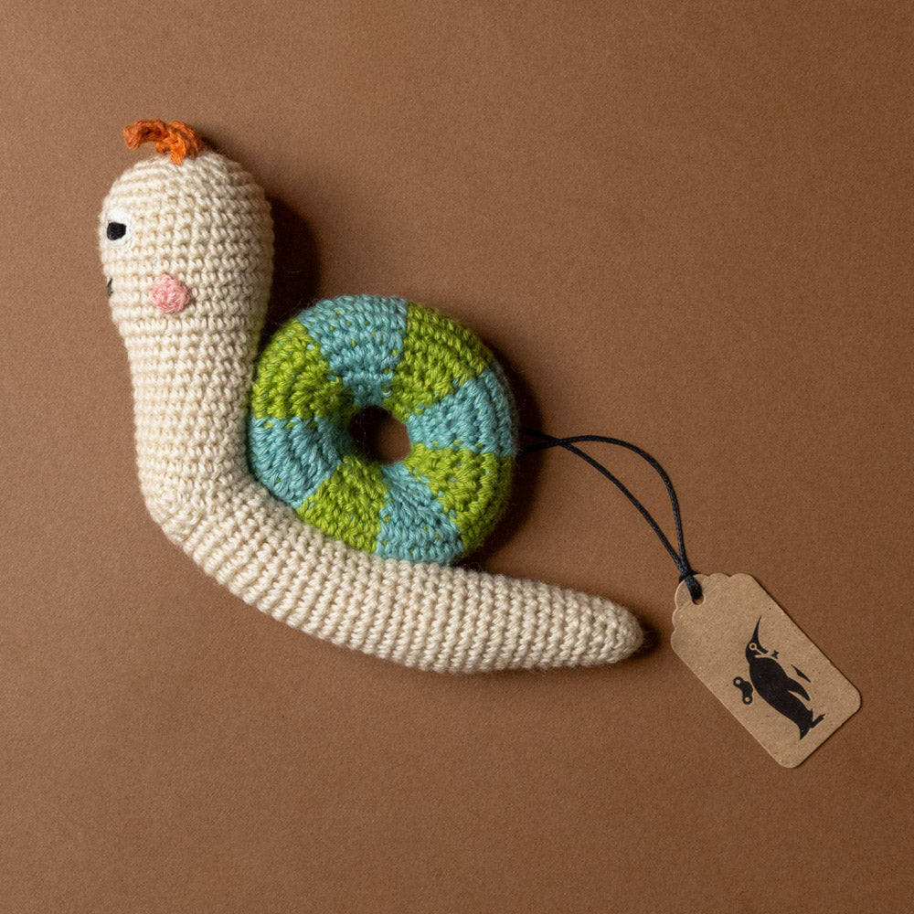 Hand-Crocheted Snail Rattle