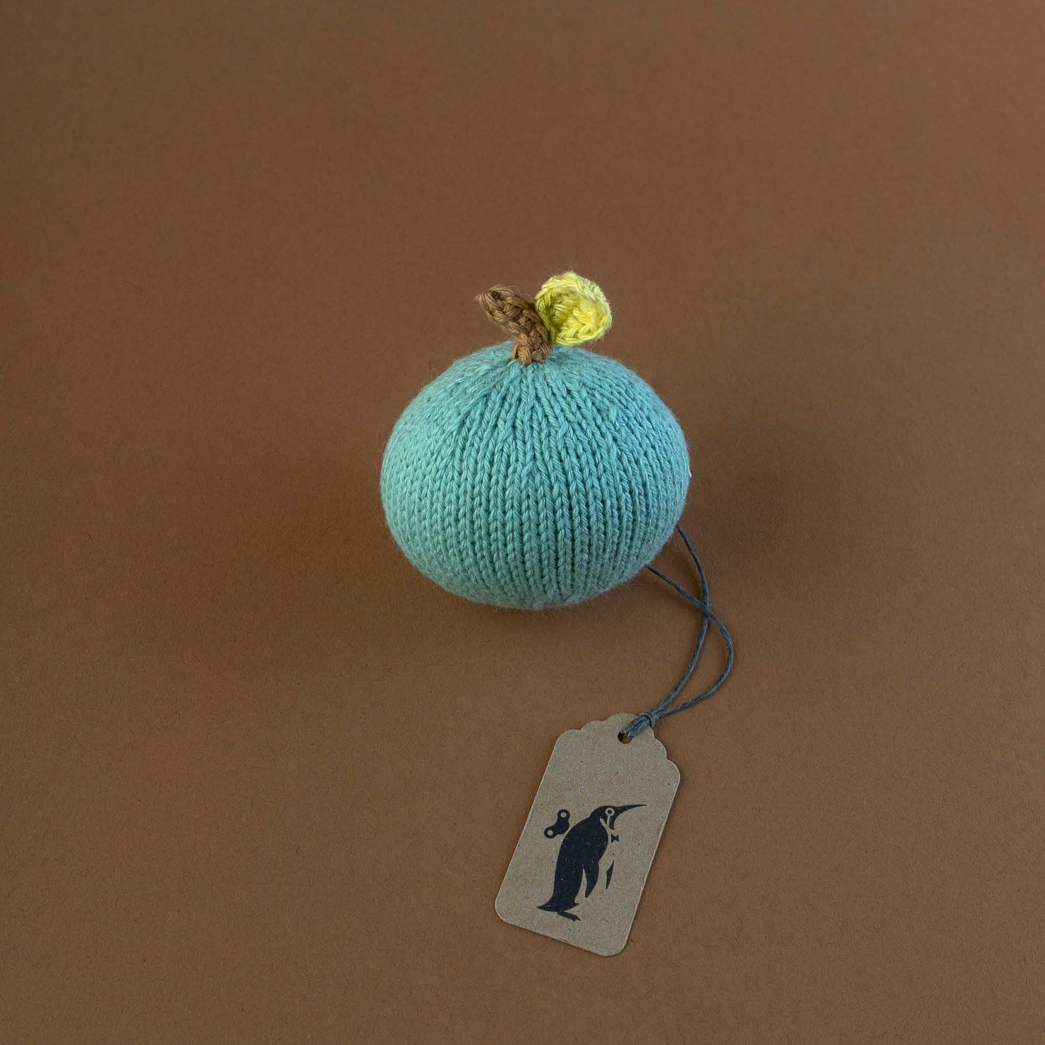 Hand-Knit Apple Rattle