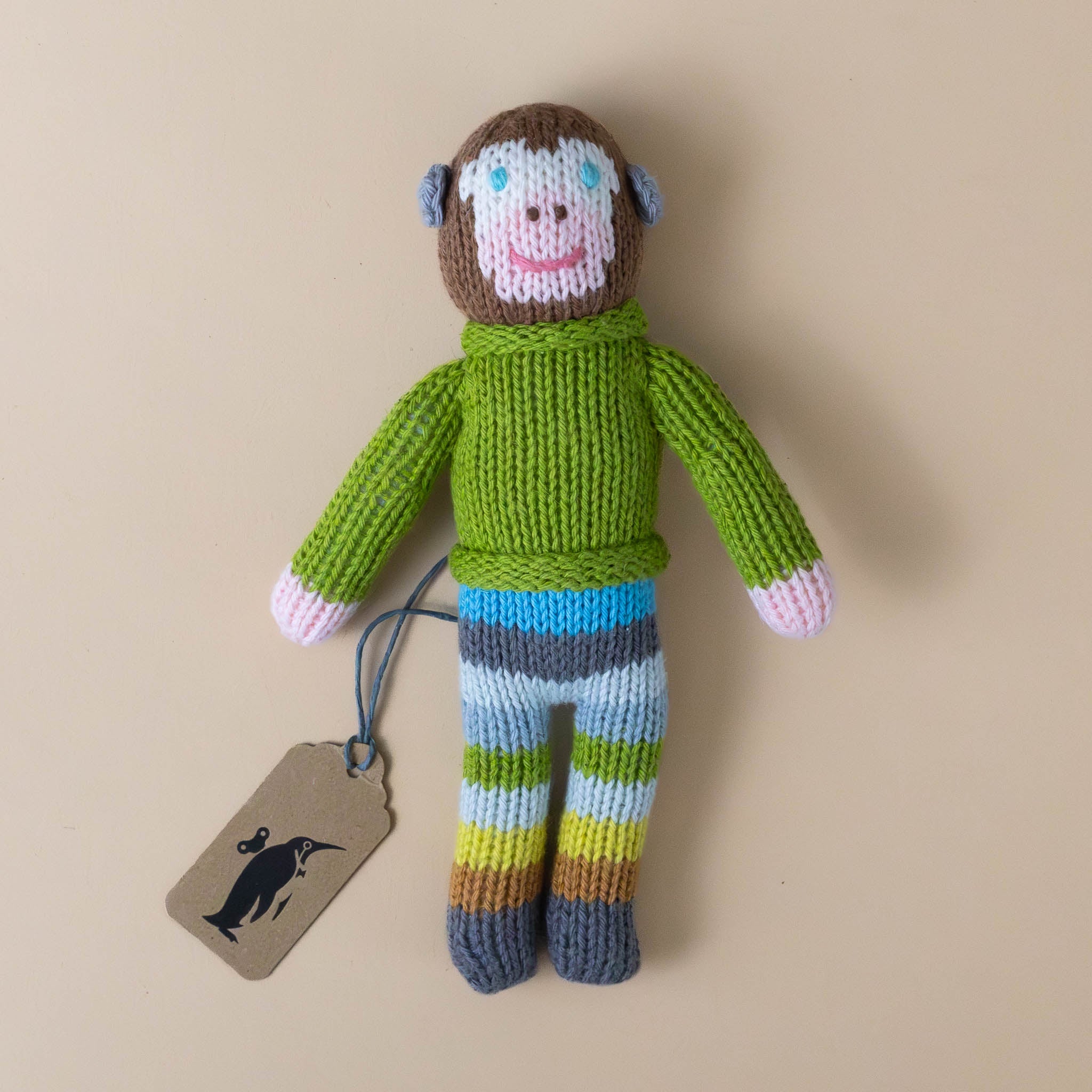 Hand Knit Rattle Pierre Monkey